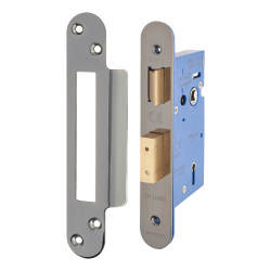 Altro Architectural 5 Lever Sashlock - 65mm Case - 44mm Backset - Radius - Black Nickel