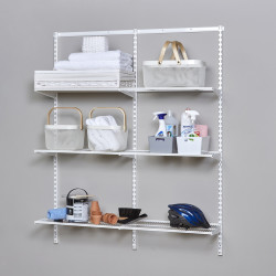 elfa Wardrobe & Storage Starter Kit - 2 Bay, 6 Ventilated Wire Shelf - 936 x 1532 x 320mm - White