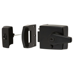 ERA BS3621:2007 Double Locking Nightlatch - 60mm Backset - Matt Black Case/ Cylinder