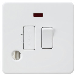 Knightsbridge 13A 1 Gang Screwless Switched Fused Spur with Neon & Flex Outlet - Matt White