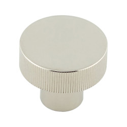 Hoxton by Frelan Thaxted Lines Round Cabinet Knob - 30mm Diameter - Polished Nickel