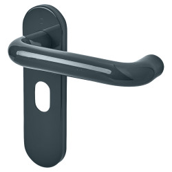 Hoppe AR600/24 Anthracite Grey Nylon Steel Core Safety Latch Door Handles - Paris Range - 165 x 46mm