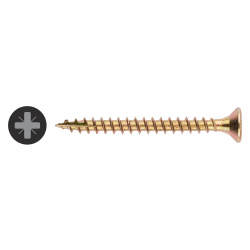 Vida All Purpose Pozi Countersunk Wood Screws  - 4.0 x 40mm - Yellow Zinc - Pack of 200