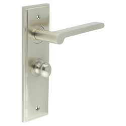 Burlington by Frelan Satin Nickel Fire Rated Bathroom Door Handles - Fitzrovia - Inner 1 - 200 x 55mm