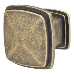 Altro Hadden Square Cabinet Knob - 31 x 31mm - Antique Brass