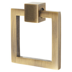 Heritage Brass by M Marcus Square Ring Cabinet Drop Handle - 50 x 55mm - Antique Brass