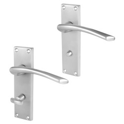Touchpoint Satin Chrome Bathroom Door Handles - Rimini Range - 151 x 42mm