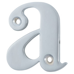 55mm Screw Fix Door Letter - a - Satin Chrome
