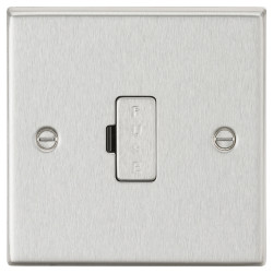 Knightsbridge 13A 1 Gang Square Edge Unswitched Fused Spur - Brushed Chrome