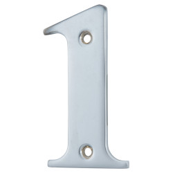 79mm Screw Fix Door Numeral - 1 - Satin Chrome