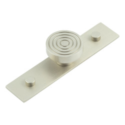 Hoxton by Frelan Murray Round Cabinet Knob on Plain Backplate - 40mm Diameter - Satin Nickel