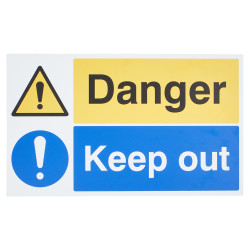 Altro Danger / Keep Out Sign - 500 x 300mm - Rigid Plastic
