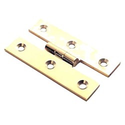 H Cabinet Hinge - 63 x 35 x 1mm - Polished Brass - Pair