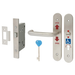 Altro RADAR Lockset - 52mm Backset - 78mm Case - Reversible - Brushed Stainless Steel