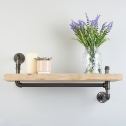 Altro 1/2" Drill Through Pipe Shelf Kit with Hanging Rail - Grey