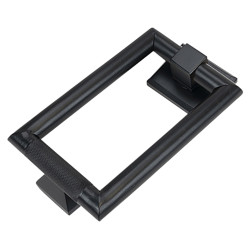 From The Anvil Brompton Rectangular Knurled Door Knocker - 145 x 90mm - Matt Black