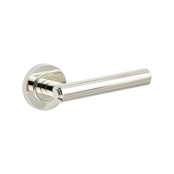 Burlington by Frelan Polished Nickel Fire Rated Door Handles on Round Rose - Richmond Range