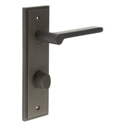 Burlington by Frelan Dark Bronze Fire Rated DIN Bathroom Door Handles - Fitzrovia - Inner 2 - 200 x 55mm
