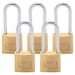 Burg Wachter Long Shackle Magno Padlock - 40mm Body - 22 x 65mm Shackle - Keyed Alike - Pack of 5