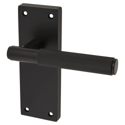 Altro Matt Black Lines Latch Door Handles - Nova Range - 155 x 55mm