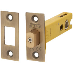 Altro 8mm Tubular Bathroom Deadbolt - 103mm Case - 82mm Backset - Square - Antique Brass