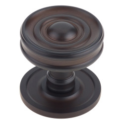 Burlington by Frelan Bloomsbury Ringed Mortice Door Knob - 65mm Rose Diameter - Dark Bronze
