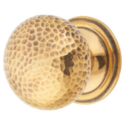 From The Anvil Hammered Mushroom Round Cabinet Knob - 38mm Diameter - Antique Brass