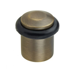 Burlington by Frelan Chamfered Floor Door Stop - 40 x 38mm - Antique Brass