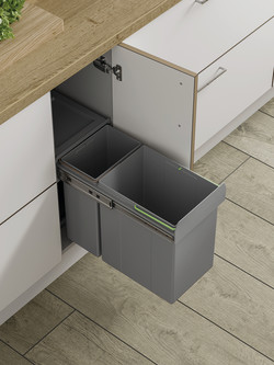 Soft Close Pull Out Waste Bin - Cabinet Width 300mm - 1 x 10L + 1 x 20L