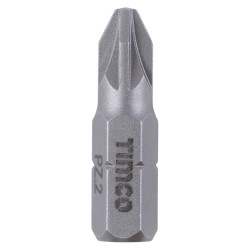 TIMCO Steel Driver Bits - Pozi - PZ2 - 25mm Length - Pack of 10