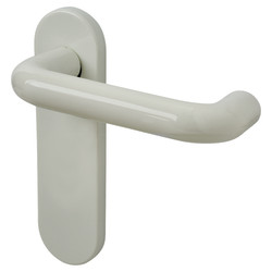 Hoppe AR600/21 Diamond White Nylon Steel Core Safety Latch Door Handles - Paris Range - 165 x 46mm