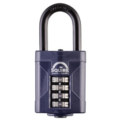 Squire CP50/1.5 Combination All Weather Long Shackle Padlock - 50mm Body - 22 x 38mm Shackle - Blue