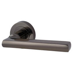 Touchpoint Black Nickel Door Handles on Round Rose - Sophia Range