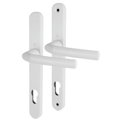 Hoppe Birmingham 1117/3810N uPVC Multipoint Door Handle - Long Plate - 92mm c/c - 60mm door - White