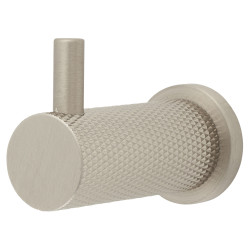 Alexander & Wilks Brunel Diamond Knurled Single Coat Hook - 48 x 25mm - Satin Nickel