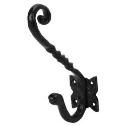 Olde Forge Blacksmith Single Hat & Coat Hook - 145 x 95mm - Antique Black Iron
