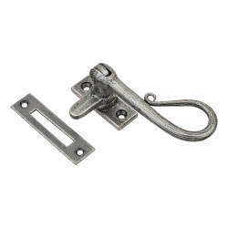 From The Anvil Shepherd's Crook Mortice Plate Casement Window Fastener - Reversible - Pewter