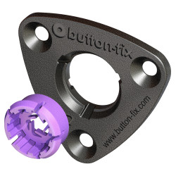 Button Fix Type 3 - Fix and Purple Button for Countersunk Wood Screws - 47 x 45mm - Pack of 12