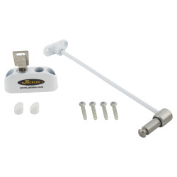 Jackloc Pro-5 Key-Locking Cable Window Restrictor – White
