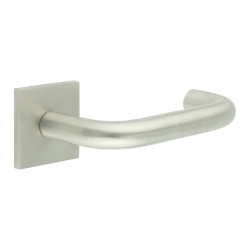 CRES by Frelan Satin Stainless Steel Sprung 19mm Fire Rated Return to Door Handles on Square Rose - CR-106
