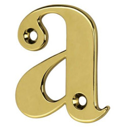 55mm Screw Fix Door Letter - a - Polished Brass Effect