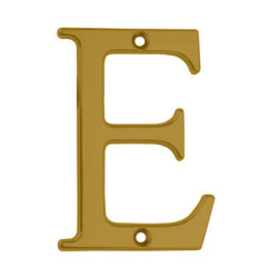 76mm Screw Fix Door Letter - E - Gold