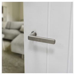 Hoppe Satin Nickel Door Handles on Round Mini Rose - Dallas Range