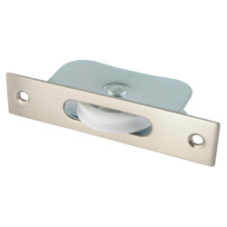 Touchpoint Square Axle Sash Window Pulley - 44mm Curved Nylon Wheel - Satin Nickel
