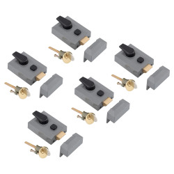 Altro Deadlocking Nightlatch - 60mm Backset - Grey Case/Polished Brass Cylinder - Pack of 5