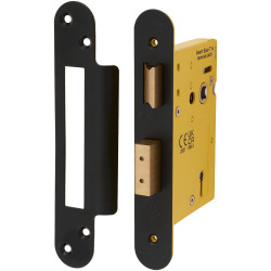 Altro Architectural 3 Lever Sashlock - 78mm Case - 57mm Backset - Radius - Matt Black