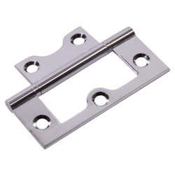 Flush Door Hinge - 60 x 41 x 1.4mm - Polished Chrome - Pair