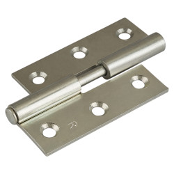 Lift-Off Door Hinge - 75 x 50 x 2mm - Right Hand - Zinc Plated - Pair