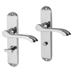 Touchpoint Polished Chrome Scroll Bathroom Door Handles - Ancona Range - 180 x 39mm