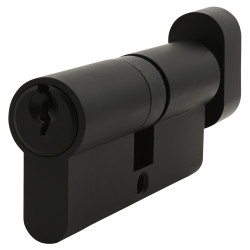 Touchpoint 5 Pin 70mm Euro Thumbturn Cylinder - 35mm Turn + 35mm - Matt Black - Keyed to Differ